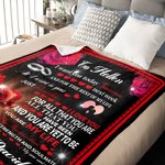 Personalised You Are My Life Roses Love Letter Fleece Blanket Romantic Home Decoration Valentine's Day Anniversary Gift for Couple