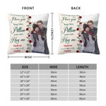 Personalized Heart Rose Photo Soft Throw Pillow Cover with Names Wedding Anniversary Gift for Couples