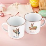 Lait de Pâques Personnalisé 12 oz Mug émaillé Drawstring Treat Bag Set with Name Happy Easter Gift for Boys Girls