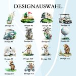 Personalisierte Golf-Scorekartenmappe aus PU-Leder mit Golf-Muster Namen Geburtstag Vatertag Geschenk für Herren Papa Golfliebhaber