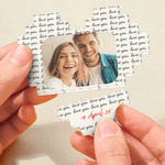 Personalised Love Heart ABS Stand Building Brick Puzzles with Photo and Text Room Decor Anniversary Valentine's Day Gift for Couple