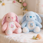 Personalised Butterfly Cute Rabbit Plush Easter Bunny Stuffed Toy with Initial and Name Easter Gift for Newborns Kids