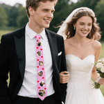 Personalised Polka Dots Beer Love Heart Photos Soft Tie Novelty Accessory Father's Day Birthday Anniversary Gift for Grandpa Dad Man