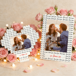 Personalised Love Heart ABS Stand Building Brick Puzzles with Photo and Text Room Decor Anniversary Valentine's Day Gift for Couple