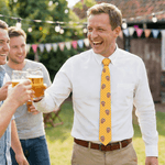 Personalised Polka Dots Beer Love Heart Photos Soft Tie Novelty Accessory Father's Day Birthday Anniversary Gift for Grandpa Dad Man