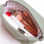 Gepersonaliseerde Toilettas met Wafelpatroon en Geborduurde Naam Grote Capaciteit Voor Dagelijks Gebruik Verjaardag of Huwelijkscadeau voor Vrouwen