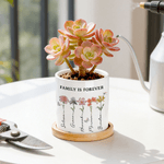 Gepersonaliseerde Kristallen Geboortebloem Vlinder Keramische Plantenpot met Namen Moederdag Verjaardagscadeau voor Mama Oma