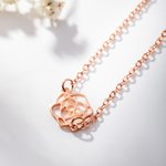 Personalised Christian Cross Birth Flower Necklace Christening Birthday Anniversary Valentine's Day Gift for Women Christians