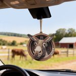 Ornement personnalisé en bois en forme d'âne avec nom Cadeau d'anniversaire pour les fermiers et les amoureux des ânes