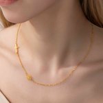 Personalised Christian Cross Birth Flower Necklace Christening Birthday Anniversary Valentine's Day Gift for Women Christians