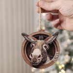 Ornement personnalisé en bois en forme d'âne avec nom Cadeau d'anniversaire pour les fermiers et les amoureux des ânes