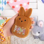 Porte-monnaie en peluche lapin personnalisé avec nom et dragonne Panier de Pâques Cadeau de fête de Pâques pour les enfants