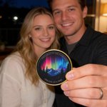 Personalised Northern Lights Sobriety Coin AA Chip with Number and Display Stand Anniversary Gift for Who Celebrate Sobriety Milestones