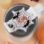 Personalised Spider Web Bat Acrylic Tumbler Plate Tag with Name Accessory for Stanley Cup Halloween Gift for Friends