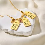 Personalised Baby Birth Stats 1-3 Baby Bottle Necklace with Engraved Text and Birthstone Birth Announcement Baby Shower Gift for Kid New Mom