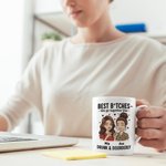 Personalized Best Friends Cartoon Characters 11 oz 15 oz Ceramic Mug with Names Daily Use Anniversary Birthday Gift for Besties