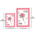 Personalised Crystal Birth Flower Postage Stamp Design Stickers with Initials Face Value Biryhday Gift for Family Friends