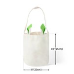 Personalized Cute Bunny Ears Rabbit Easter Basket with Name and Initial Eggs Hunting Party Favor Easter Gift for Kids