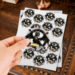 Personalized Book Dragon Set of 2 Easter Waterproof Stickers Labels with Name Home Decor Birthday Gift for Book Lovers Bookworms