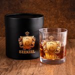 Personligt whiskyglas 295 ml med guldfärgat emblem och initialer herrpresent för whiskyälskare och bartenders