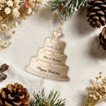 Personalised Cake Shape Acrylic Ornament with Name Wedding Tree Decor Valentine's Day Christmas Birthday Gift for Couple