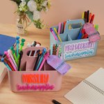Gepersonaliseerde Leraar Brandstof Caddy 3D Letter Desk Organizer met Naam en Label Terug naar School Waardering Gift voor Leraar