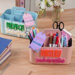 Gepersonaliseerde Leraar Brandstof Caddy 3D Letter Desk Organizer met Naam en Label Terug naar School Waardering Gift voor Leraar