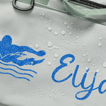 Personalised Multicolour Swimming Silhouette Travel Duffel Bag with Name and Shoes Compartment Daily Training Travel Gift for Swimmers