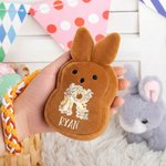 Personnalisé Mini Peter Rabbit Flower Butterfly Initial Plush Wallet Coin Purse with Name Easter Birthday Gift for Kids