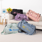 Personalised Multicolour Swimming Silhouette Travel Duffel Bag with Name and Shoes Compartment Daily Training Travel Gift for Swimmers