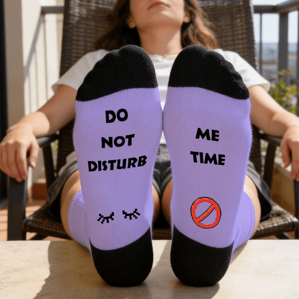 Personalised Funny Do Not Disturb Socks Soft Comfort Multicolor Socks with Text Birthday Daily Use Gift for Family Friends Dads Moms