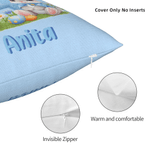 Henkilökohtainen söpö Bunny Butterfly Monivärinen heittää tyynyn kansi nimi Home Decor pääsiäinen puolue lahja lapsille