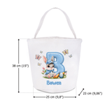 Personalised Cute Butterfly Bunny Easter Egg Canvas Easter Basket with Name Eggs Hunting Party Easter Gift for Kids