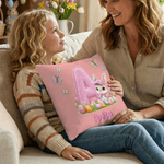 Henkilökohtainen söpö Bunny Butterfly Monivärinen heittää tyynyn kansi nimi Home Decor pääsiäinen puolue lahja lapsille