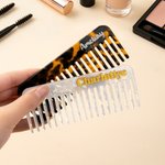 Personalised Resin Amber Art Hair Brush Teeth Comb with Name Anniversary Birthday Gift for Woman Bridesmaid