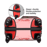 Personalized Multicolor Birth Flower Birthstone Luggage Cover Fits 18-32 Inches Suitcase with Name Travel Accessories Birthday Gift for Women