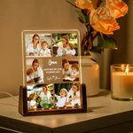 Gepersonaliseerde Acryl LED-nachtlamp met 6 Foto’s Naam en Tekst Perfect Valentijns- Verjaardag- of Jubileumcadeau voor Familie Vrienden of Koppels