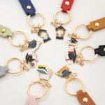 Llavero de cuero de la PU con el nombre del encanto y el regalo de la fiesta de graduación del año 2026 2027 Graduados