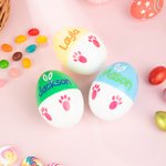 Personalised Multicolor Rabbit Ears Paw Easter Egg Ornament with Name Desk Decor Basket Stuffer Easter Party Gift for Family Kids