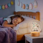 Personalisierte Blume Kaninchen Initiale LED-Nachtlicht mit Namen und hölzerne Basis Raumdekoration Geburtstag Ostern Party Favor Geschenk für Kinder