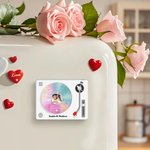 Personalised Vinyl Record Photo Design Acrylic Fridge Magnet with Text Home Decor Birthday Valentine's Day Gift for Couple Friends