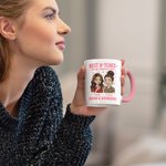 Personalized Best Friends Cartoon Characters 11 oz 15 oz Ceramic Mug with Names Daily Use Anniversary Birthday Gift for Besties
