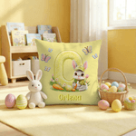 Henkilökohtainen söpö Bunny Butterfly Monivärinen heittää tyynyn kansi nimi Home Decor pääsiäinen puolue lahja lapsille