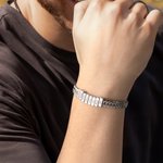 Bracelet de style tressé personnalisé avec 1-12 noms gravés - Cadeau d'anniversaire Saint-Valentin pour les hommes