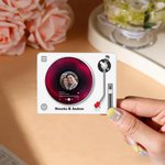 Personalised Vinyl Record Photo Design Acrylic Fridge Magnet with Text Home Decor Birthday Valentine's Day Gift for Couple Friends