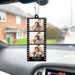 Personalized 1-3 Film Photos Acrylic Ornament Car Charm with Name Birthday Valentine's Day Anniversary Gift for Couple