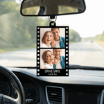 Personalized 1-3 Film Photos Acrylic Ornament Car Charm with Name Birthday Valentine's Day Anniversary Gift for Couple