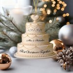 Personalised Cake Shape Acrylic Ornament with Name Wedding Tree Decor Valentine's Day Christmas Birthday Gift for Couple