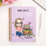 Planificador 2026 personalizado A5 con mariposa personaje de dibujos animados y páginas semanales regalo de cumpleaños para familia y amigos