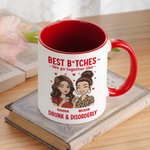Personalized Best Friends Cartoon Characters 11 oz 15 oz Ceramic Mug with Names Daily Use Anniversary Birthday Gift for Besties